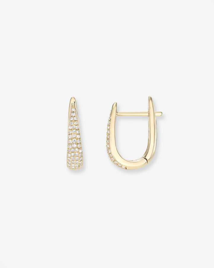 Zoe Lev Diamond Pave Dome Claw Huggie Earrings