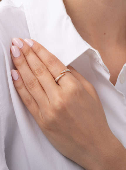 Zoe Lev Pave Diamond Spike Claw Ring