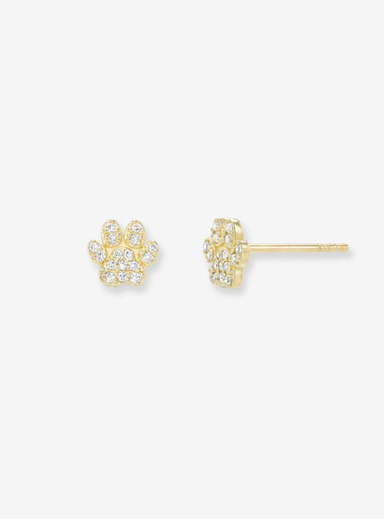 Zoe Lev Diamond Paw Stud Earring