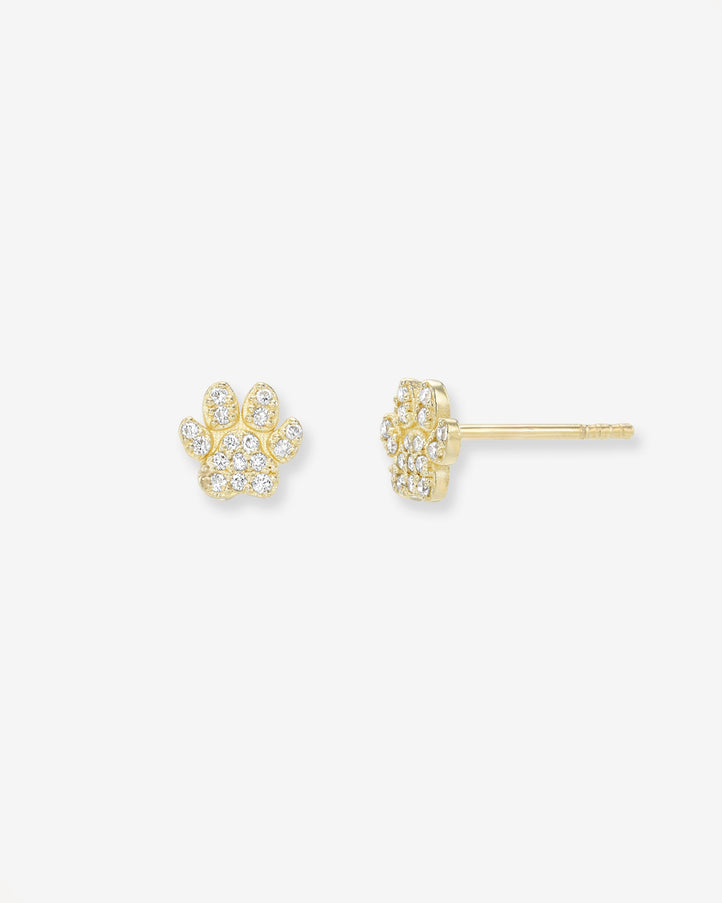 Zoe Lev Diamond Paw Stud Earring