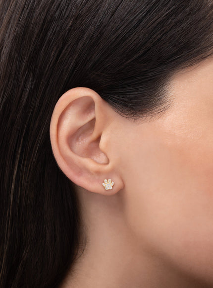 Zoe Lev Diamond Paw Stud Earring