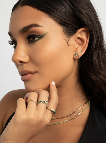 Zoe Lev Diamond Snake Huggie Earrings