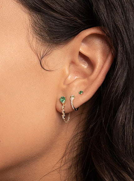 Zoe Lev Diamond Snake Huggie Earrings