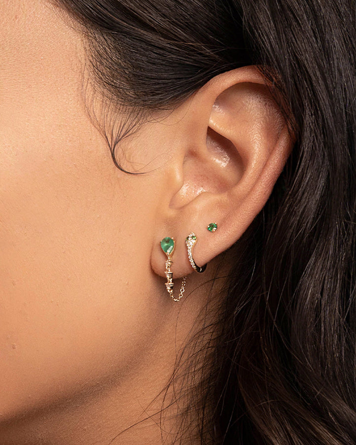 Zoe Lev Diamond Snake Huggie Earrings