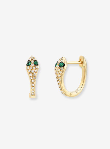 Zoe Lev Diamond Snake Huggie Earrings