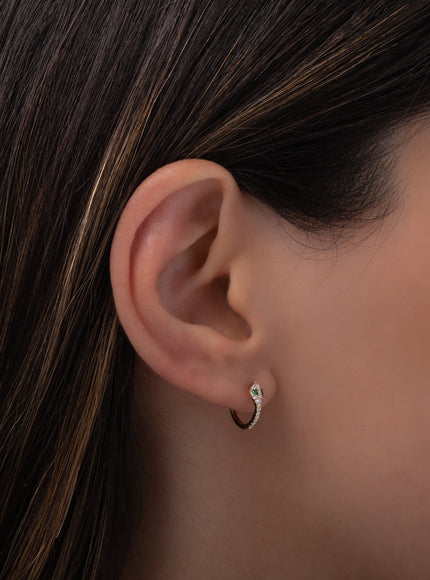Zoe Lev Diamond Snake Huggie Earrings