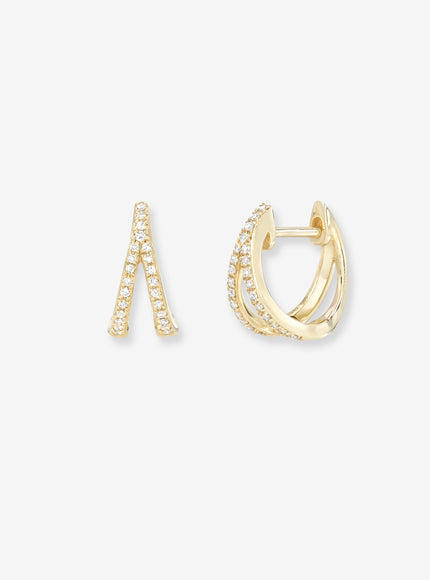 Zoe Lev Diamond Split Huggie Earrings