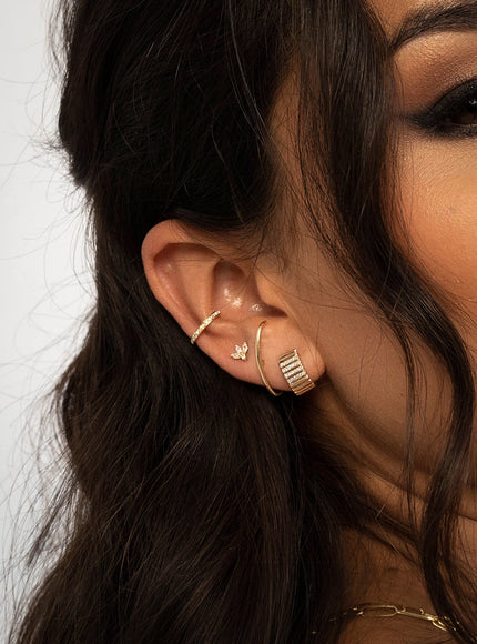 Zoe Lev Diamond Lotus Stud Earrings