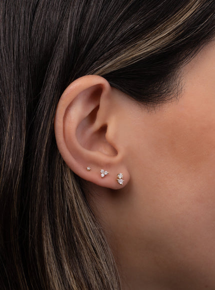 Zoe Lev Diamond Trio Stud Earrings