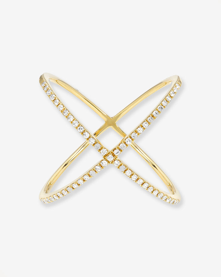 Zoe Lev Diamond X Ring