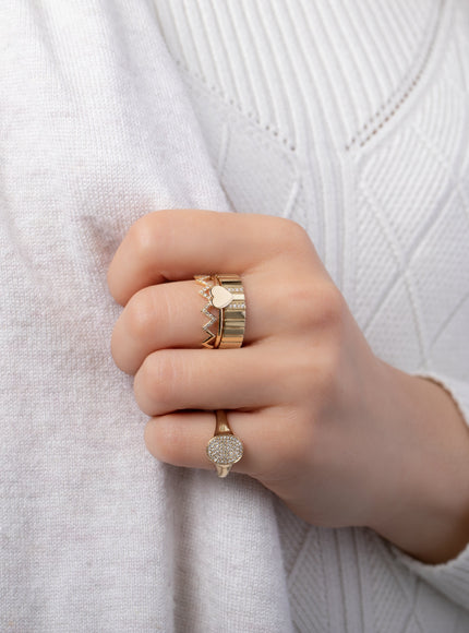 Zoe Lev Pave Diamond Signet Ring