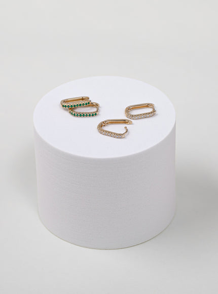 Zoe Lev Diamond Oval Hoop Earrings