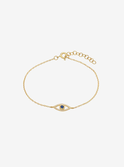 Zoe Lev Diamond and Sapphire Evil Eye Bracelet