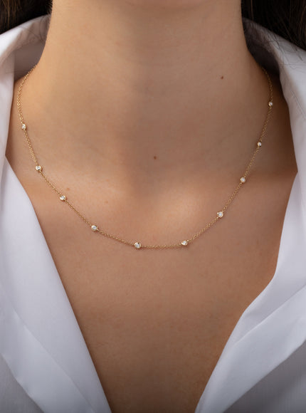 Zoe Lev Diamond Station Necklace