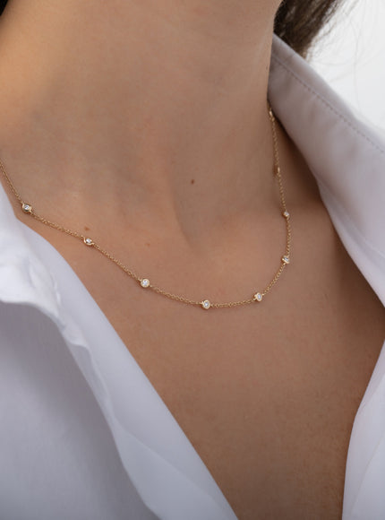 Zoe Lev Diamond Station Necklace