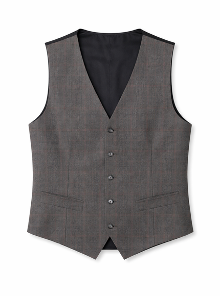 Dolce & Gabbana Gray Plaid Virgin Wool Formal Waistcoat Vest