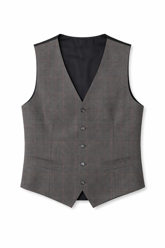 Dolce & Gabbana Gray Plaid Virgin Wool Formal Waistcoat Vest