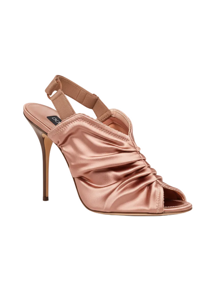 Dolce & Gabbana Satin Slingback Heeled Sandals