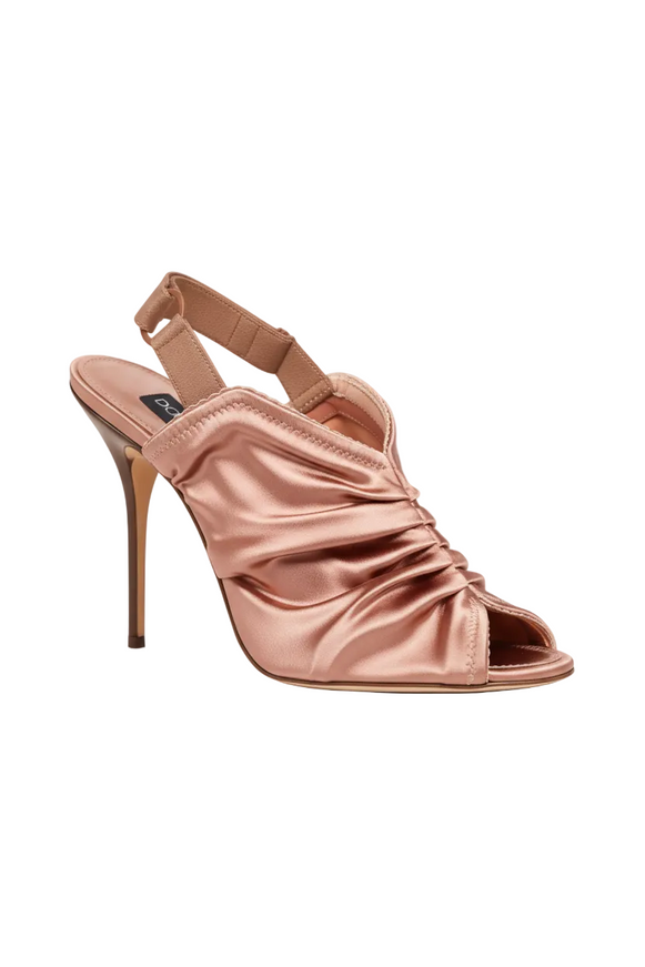 Dolce & Gabbana Satin Slingback Heeled Sandals