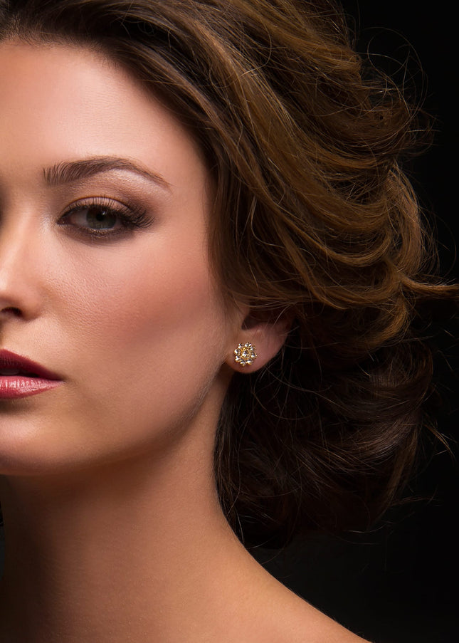 Dolly Small Floral Crystal Stud Earrings