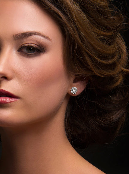 Dolly Small Floral Crystal Stud Earrings