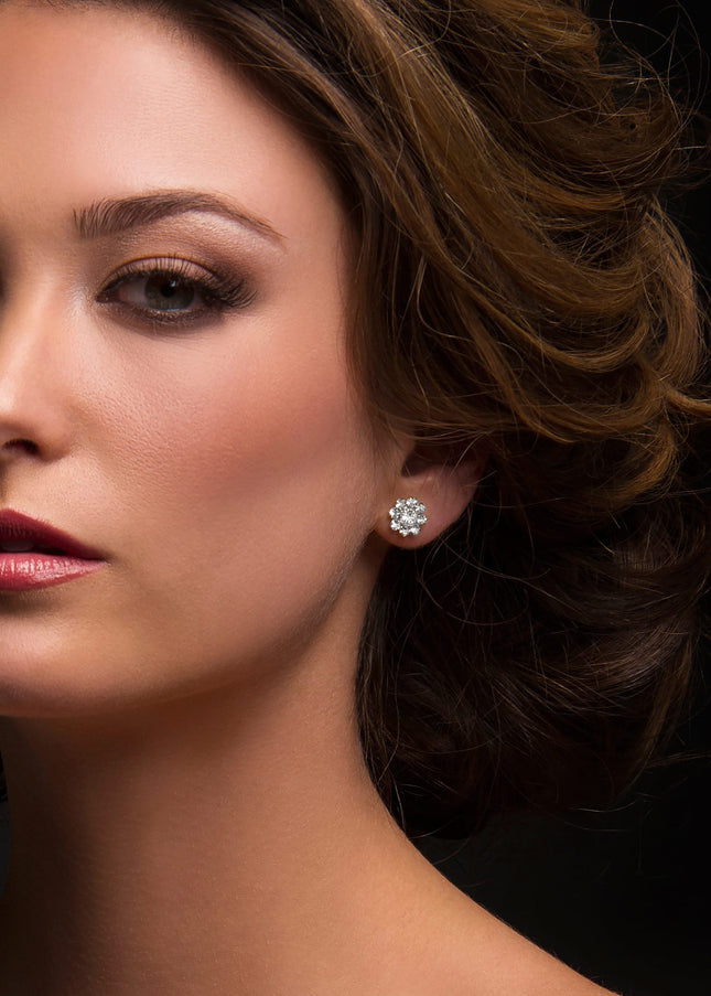 Dolly Small Floral Crystal Stud Earrings