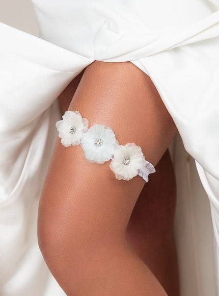 Donna "Something Blue" Floral Garter
