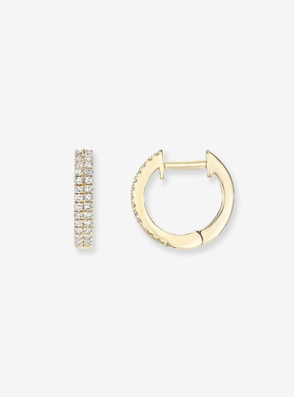 Zoe Lev Double Diamond Huggie Earrings