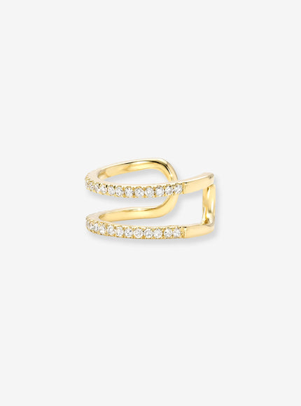 Zoe Lev Double Row Diamond Ear Cuff