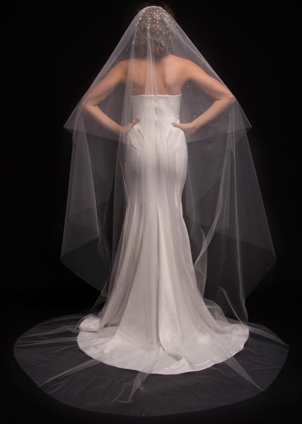 Ariel Taub Dream Two-Tier Crystal Cathedral Veil