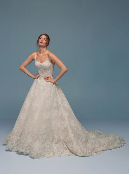 Lazaro Dru Beaded Lace Wedding Dress