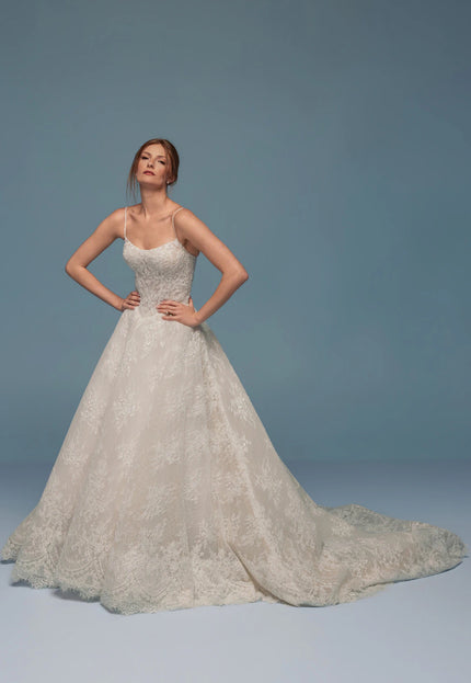 Lazaro Dru Beaded Lace Wedding Dress