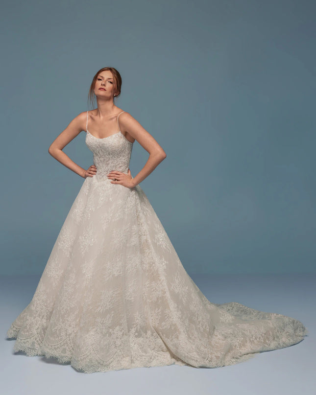 Lazaro Dru Beaded Lace Wedding Dress