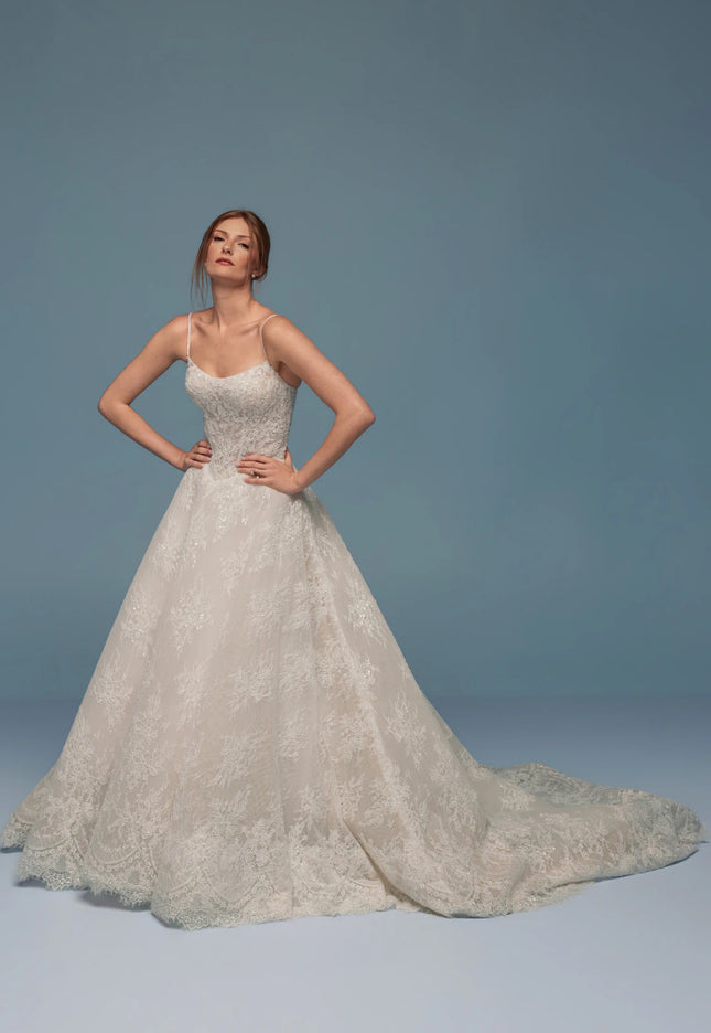 Lazaro Dru Beaded Lace Wedding Dress