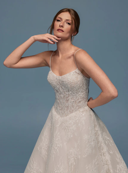 Lazaro Dru Beaded Lace Wedding Dress