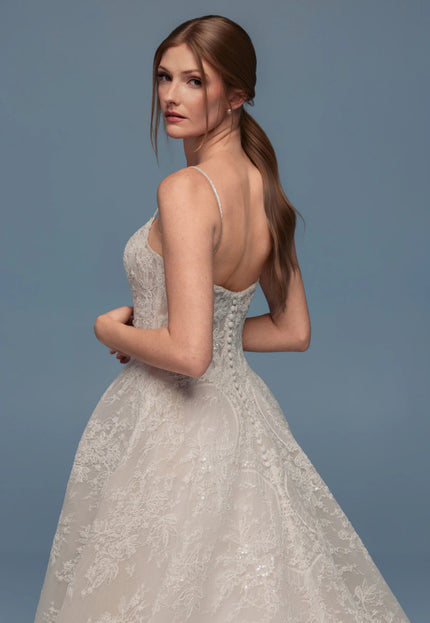 Lazaro Dru Beaded Lace Wedding Dress