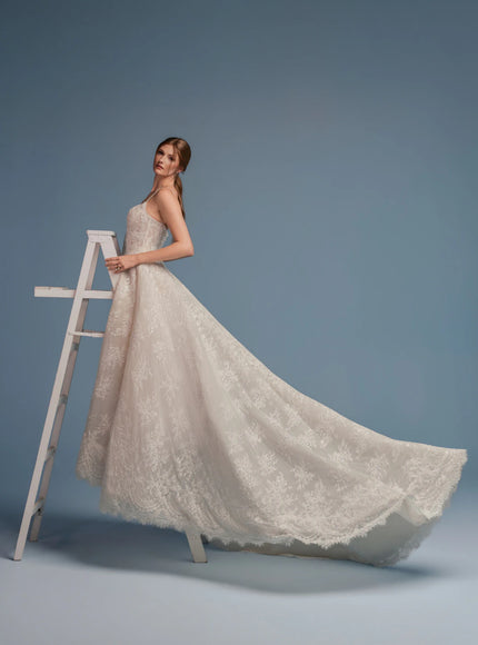 Lazaro Dru Beaded Lace Wedding Dress
