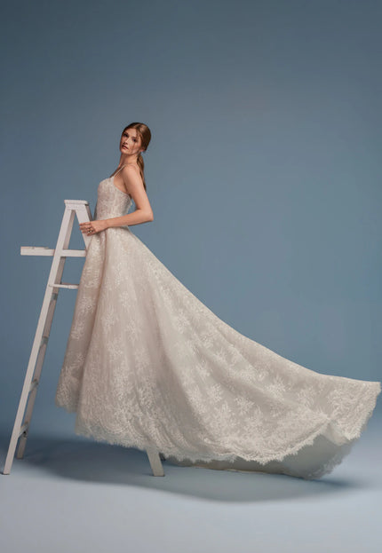 Lazaro Dru Beaded Lace Wedding Dress