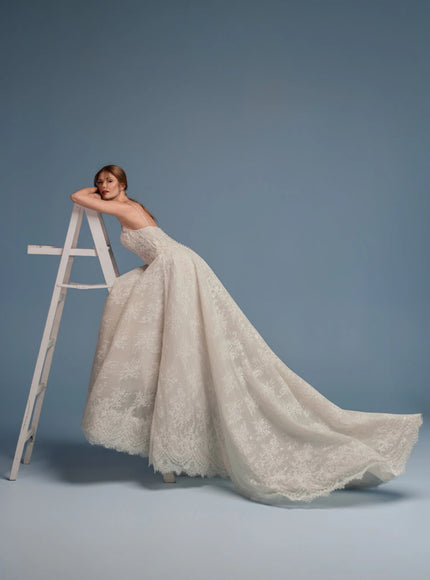 Lazaro Dru Beaded Lace Wedding Dress