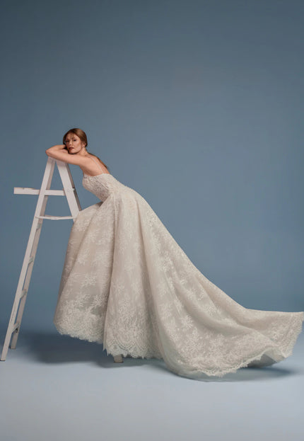 Lazaro Dru Beaded Lace Wedding Dress
