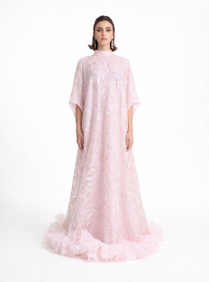 Gemy Maalouf Loose-Cut With Ruffled Hemline Kaftan