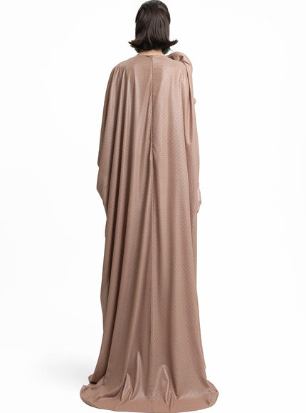 Gemy Maalouf Draped Floral Embellishment Kaftan