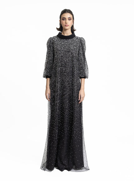 Gemy Maalouf 3/4 Sleeves Beaded Kaftan