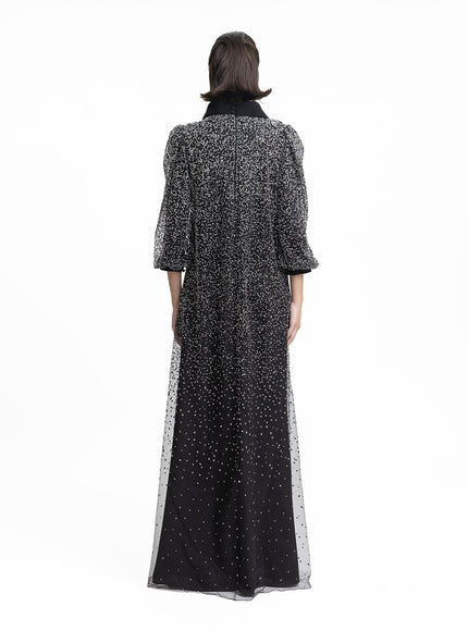 Gemy Maalouf 3/4 Sleeves Beaded Kaftan