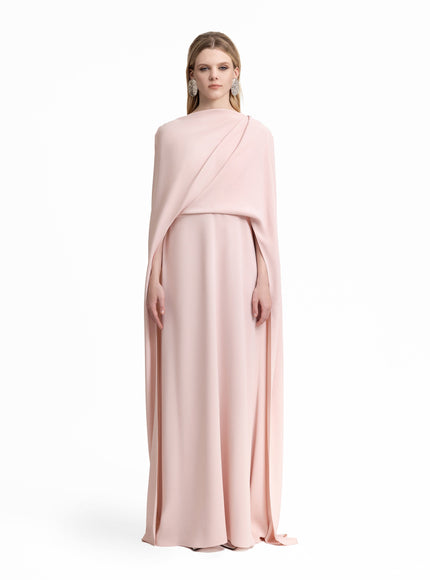 Gemy Maalouf Draped Long Kaftan Pink