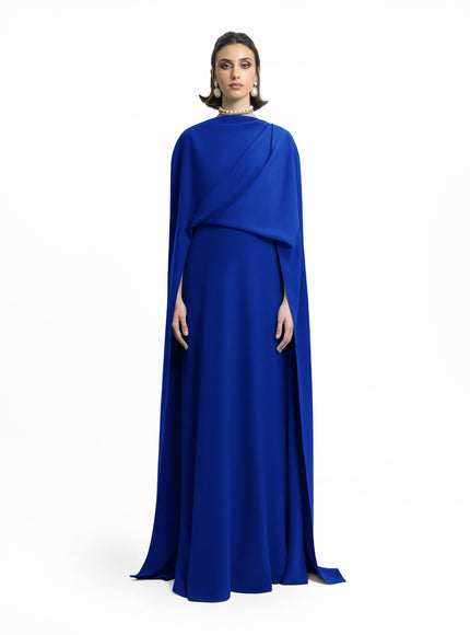 Gemy Maalouf Draped Long Kaftan Blue