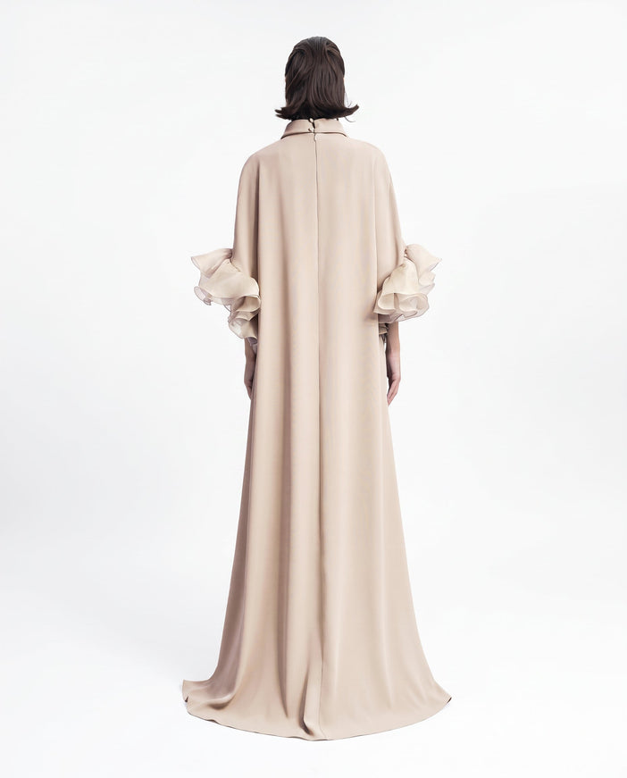 Gemy Maalouf Long Kaftan With Reversed High-Collar