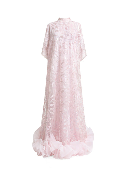 Gemy Maalouf Loose-Cut With Ruffled Hemline Kaftan