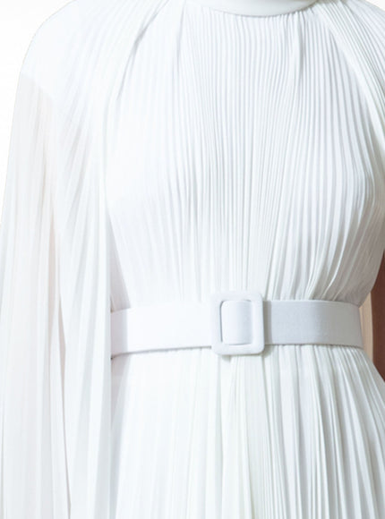 Gemy Maalouf Cape-Like Asymmetrical Chiffon Kaftan With Belt