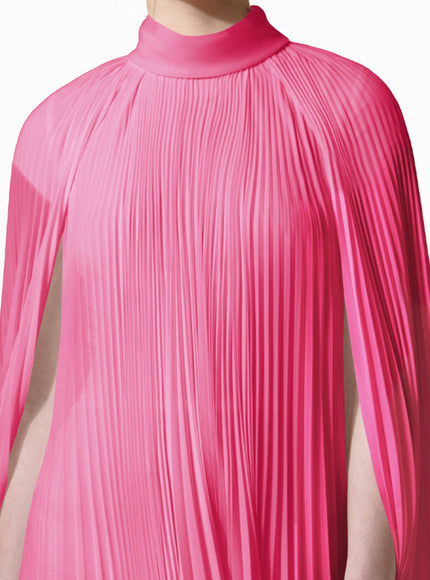 Gemy Maalouf Cape-Like Asymmetrical Gown Pink